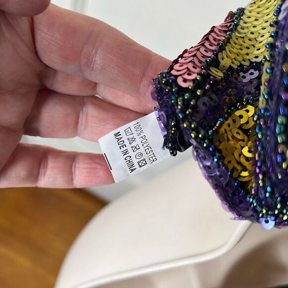 BUTTERFLY SEQUIN TOP Multi Colored One Size - Picture 4 of 7